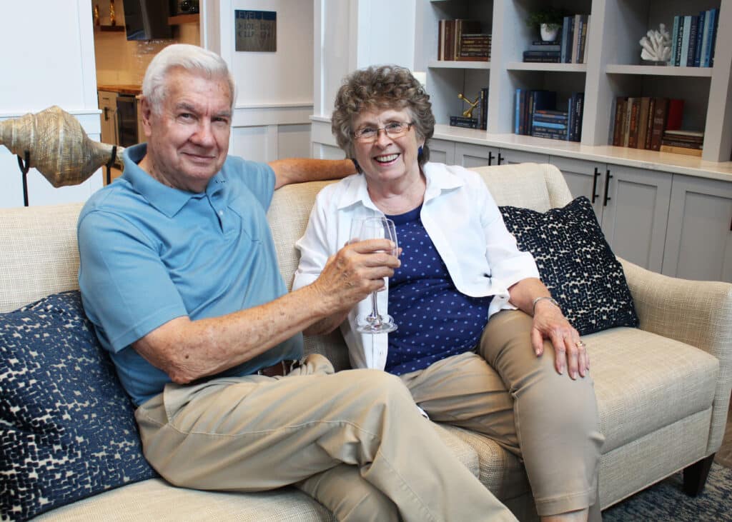 A couple relaxing together in their apartment