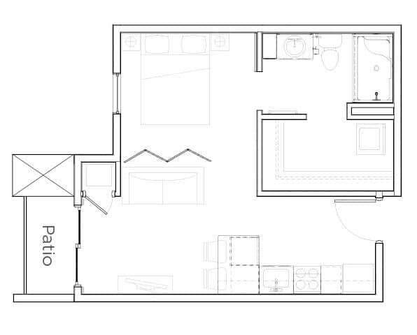 Newport studio floor plan